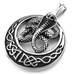 Halskette Mit Cobra-Anhänger Aus Titan (Kostenlose Kette)