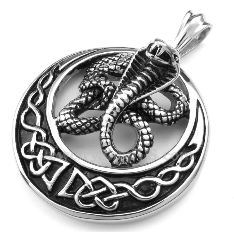 Halskette Mit Cobra-Anhänger Aus Titan (Kostenlose Kette) Halskette Mit Cobra-Anhänger Aus Titan (Kostenlose Kette)