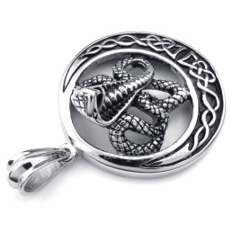 Halskette Mit Cobra-Anhänger Aus Titan (Kostenlose Kette)