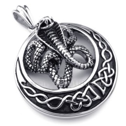 Halskette Mit Cobra-Anhänger Aus Titan (Kostenlose Kette)