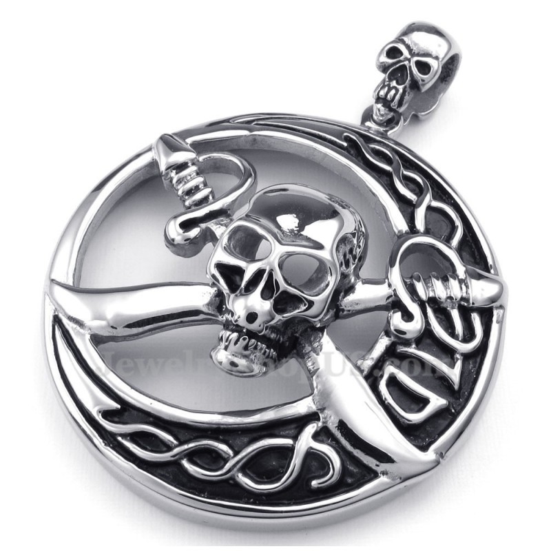 Titan-Halskette Mit Piratenschädel-Anhänger (Kostenlose Kette) Titan-Halskette Mit Piratenschädel-Anhänger (Kostenlose Kette)