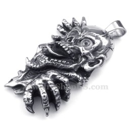 Halskette Mit Totenkopf-Anhänger Aus Titan Mit Schwarzen Augen (Kostenlose Kette)