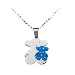 Sweetheart Blauer Und Silberner Tous Titanium-Anhänger – Kostenlose Kette