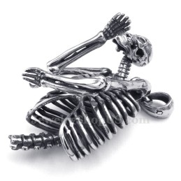 Halskette Mit Totenkopf-Anhänger Aus Titan (Kostenlose Kette)