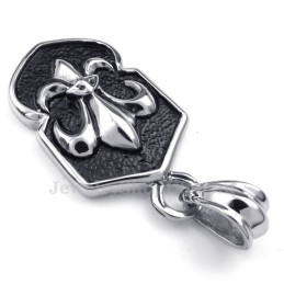 Halskette Mit Kreuzanhänger Aus Titan Mit Blume (Kostenlose Kette)