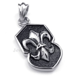 Halskette Mit Kreuzanhänger Aus Titan Mit Blume (Kostenlose Kette)