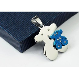 Sweetheart Blauer Und Silberner Tous Titanium-Anhänger – Kostenlose Kette