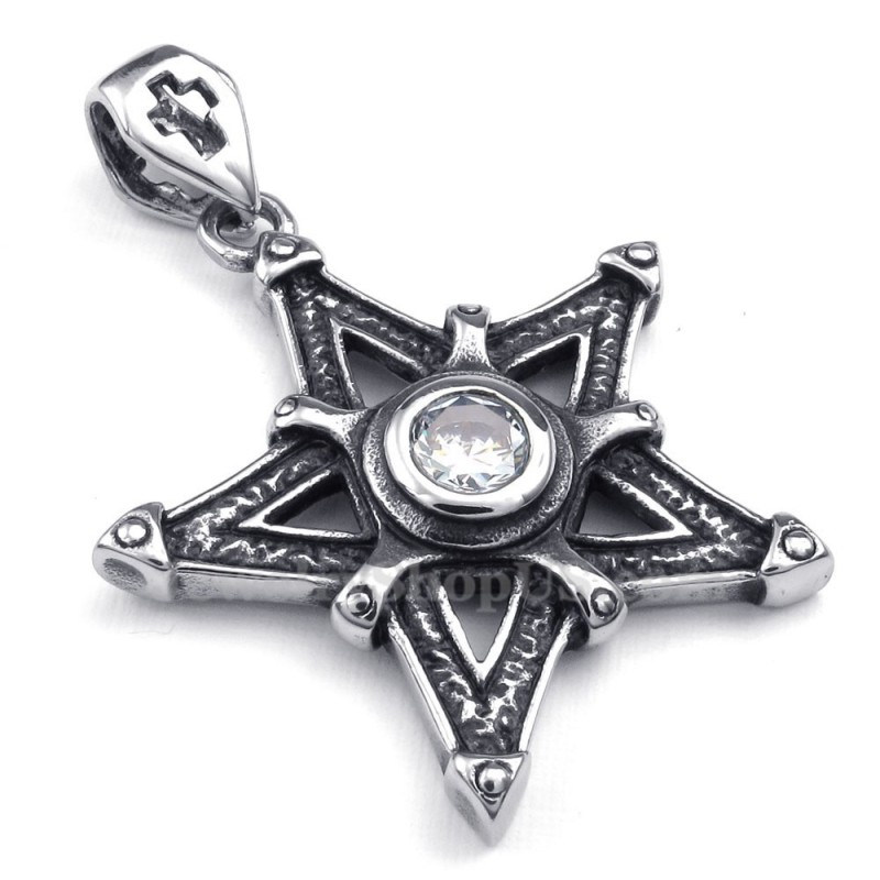 Halskette Mit Sternanhänger Aus Titan Mit Weißem Zirkonia (Inkl. Kette) Halskette Mit Sternanhänger Aus Titan Mit Weißem Zirkonia (Inkl. Kette)
