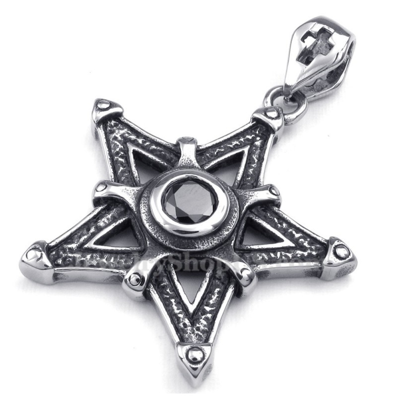 Halskette Mit Sternanhänger Aus Titan Mit Schwarzem Zirkonia (Inkl. Kette) Halskette Mit Sternanhänger Aus Titan Mit Schwarzem Zirkonia (Inkl. Kette)