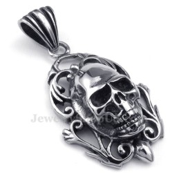 Exquisite Herren-Halskette Mit Totenkopf-Anhänger Aus Titan (Inkl. Kette)