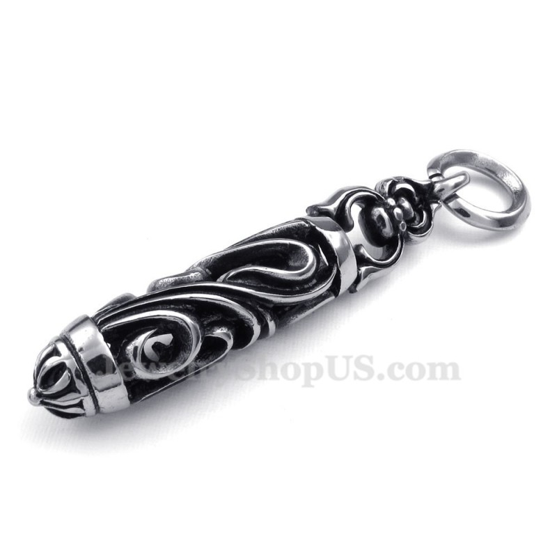 Halskette Mit Zylinder- Und Säulenanhänger Aus Titan (Kostenlose Kette) Halskette Mit Zylinder- Und Säulenanhänger Aus Titan (Kostenlose Kette)
