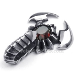 Halskette Mit Skorpion-Anhänger Aus Titan Mit Rotem Zirkonia (Kostenlose Kette)