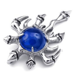 Halskette Mit Klauenanhänger Aus Titan Mit Blauem Zirkonia (Kostenlose Kette)