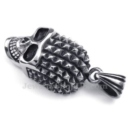 Halskette Mit Totenkopf-Anhänger Aus Titan (Kostenlose Kette)
