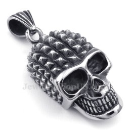 Halskette Mit Totenkopf-Anhänger Aus Titan (Kostenlose Kette)