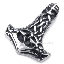 Halskette Mit Thorshammer-Anhänger Aus Titan Mit Totenkopf (Inklusive Kette)
