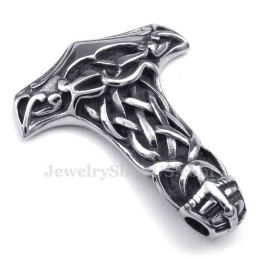 Halskette Mit Thorshammer-Anhänger Aus Titan Mit Totenkopf (Inklusive Kette)
