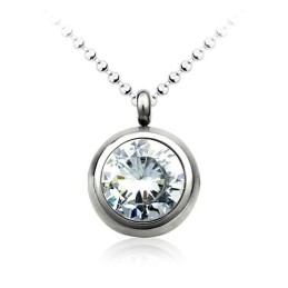 Modischer Titan-Anhänger Mit Diamant – Kostenlose Kette