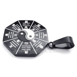 Schwarze Halskette Mit Titan-Anhänger „Acht Diagramme“ (Kostenlose Kette)