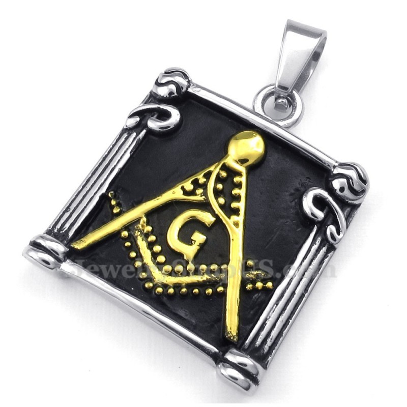 Halskette Mit Freimaurer-Anhänger Aus Titan (Kostenlose Kette) Halskette Mit Freimaurer-Anhänger Aus Titan (Kostenlose Kette)