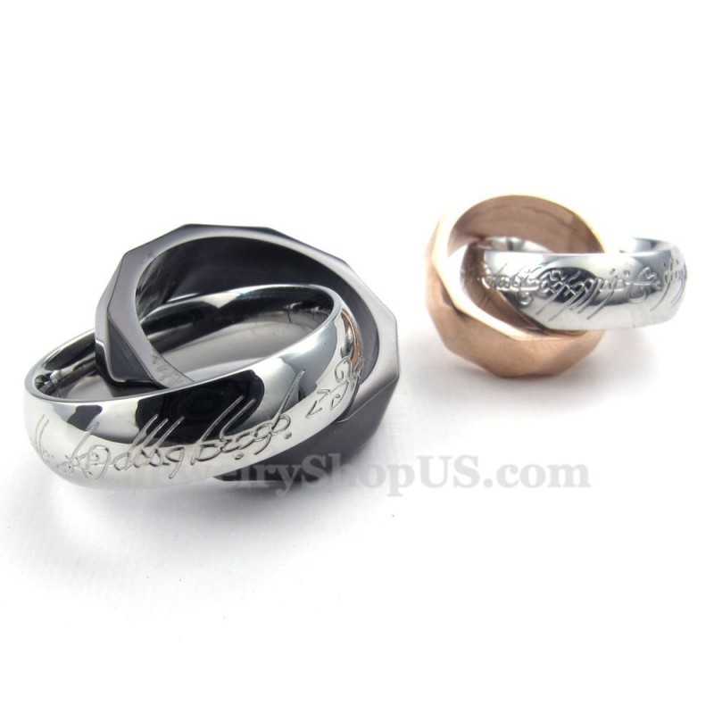 Halskette Mit Anhänger Aus Titan Mit Doppelt Ineinandergreifenden Ringen (Kostenlose Kette) (Ein Paar) Halskette Mit Anhänger Aus Titan Mit Doppelt Ineinandergreifenden Ringen (Kostenlose Kette) (Ein Paar)