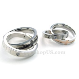 Titan-Halskette Mit Ineinandergreifenden Ringen Für Paare, Liebesgeschenk (Kostenlose Kette) (Ein Paar)