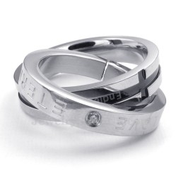 Titan-Halskette Mit Ineinandergreifenden Ringen Für Paare, Liebesgeschenk (Kostenlose Kette) (Ein Paar)