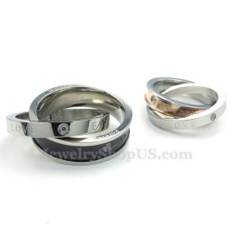 Worship Love Titan-Halskette Mit Ineinandergreifenden Ringen Für Paare (Kostenlose Kette) (Ein Paar)