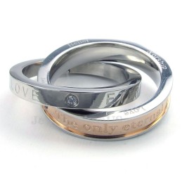 Worship Love Titan-Halskette Mit Ineinandergreifenden Ringen Für Paare (Kostenlose Kette) (Ein Paar)