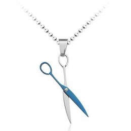 Blauer Scheren-Modeanhänger Aus Titan – Kostenlose Kette