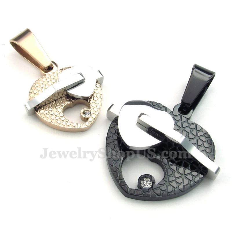 Halskette Mit Doppelherz-Anhänger Aus Titan (Kostenlose Kette) Halskette Mit Doppelherz-Anhänger Aus Titan (Kostenlose Kette)