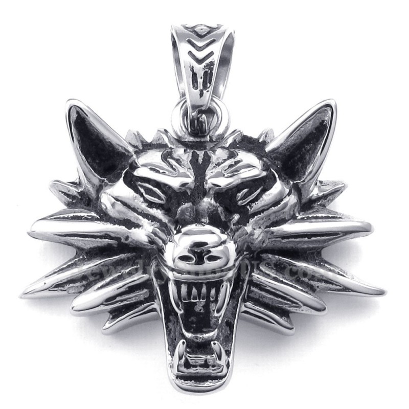 Halskette Mit Wolfsanhänger Aus Titan (Kostenlose Kette) Halskette Mit Wolfsanhänger Aus Titan (Kostenlose Kette)