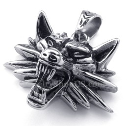Halskette Mit Wolfsanhänger Aus Titan (Kostenlose Kette)