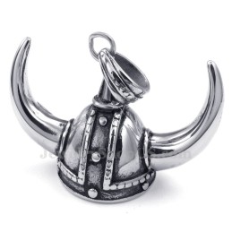 Halskette Mit Helmanhänger Aus Titan Mit Horn (Kostenlose Kette)