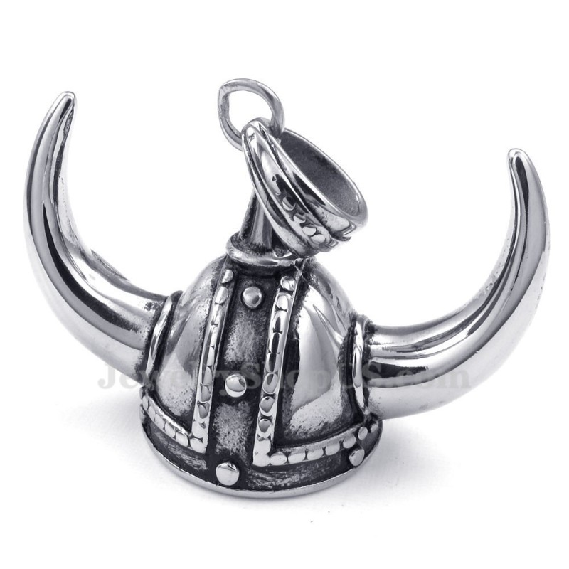 Halskette Mit Helmanhänger Aus Titan Mit Horn (Kostenlose Kette) Halskette Mit Helmanhänger Aus Titan Mit Horn (Kostenlose Kette)