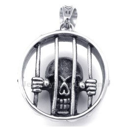 Halskette Mit Totenkopf-Anhänger Aus Titan (Kostenlose Kette)