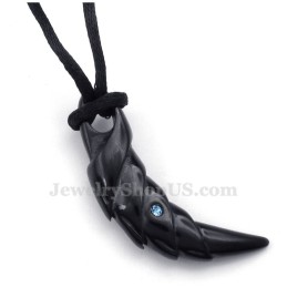 Halskette Mit Talon-Anhänger Aus Schwarzem Titan (Kostenlose Kette)