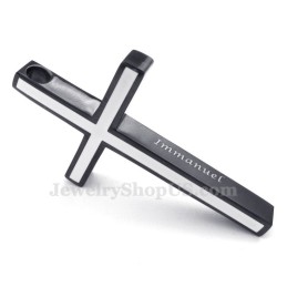 Schlichte Halskette Mit Kreuzanhänger Aus Titan In Schwarz Und Weiß (Inkl. Kette)