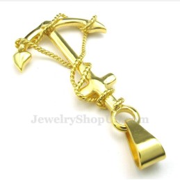 Halskette Mit Ankeranhänger Aus Titan Und Gold (Kostenlose Kette)