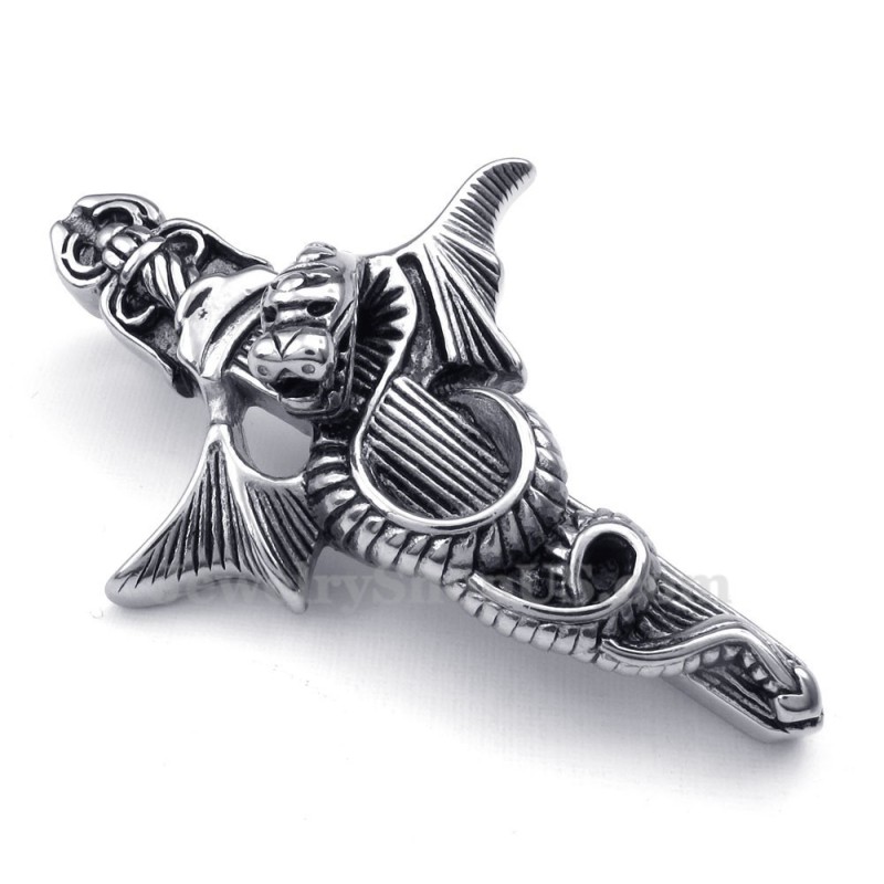Halskette Mit Schwertanhänger Aus Titan Mit Flugsaurier (Kostenlose Kette) Halskette Mit Schwertanhänger Aus Titan Mit Flugsaurier (Kostenlose Kette)