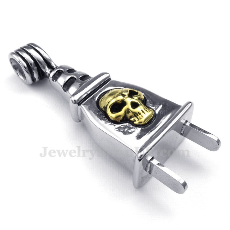 Halskette Mit Titan-Steckeranhänger Mit Totenkopfmotiv (Kostenlose Kette) Halskette Mit Titan-Steckeranhänger Mit Totenkopfmotiv (Kostenlose Kette)