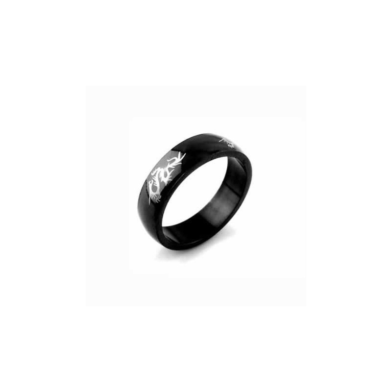 Dragon Herrenring Aus Schwarzem Titan, 6 Mm Dragon Herrenring Aus Schwarzem Titan, 6 Mm