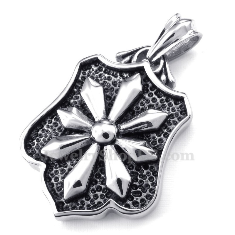 Halskette Mit Blumenkarten-Anhänger Aus Titan (Kostenlose Kette) Halskette Mit Blumenkarten-Anhänger Aus Titan (Kostenlose Kette)