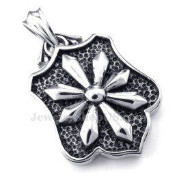 Halskette Mit Blumenkarten-Anhänger Aus Titan (Kostenlose Kette)