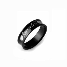 Forever Love Herrenring Aus Schwarzem Titan, 6 Mm