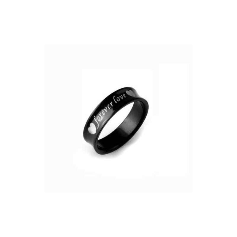 Forever Love Herrenring Aus Schwarzem Titan, 6 Mm Forever Love Herrenring Aus Schwarzem Titan, 6 Mm
