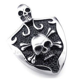 Halskette Mit Totenkopf-Anhänger Aus Titan (Kostenlose Kette)