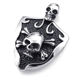 Halskette Mit Totenkopf-Anhänger Aus Titan (Kostenlose Kette)