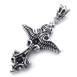 Halskette Mit Titan-Anhänger Und Schwarzem Zirkonia (Kostenlose Kette)