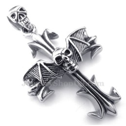 Halskette Mit Totenkopf-Anhänger Aus Titan (Kostenlose Kette)